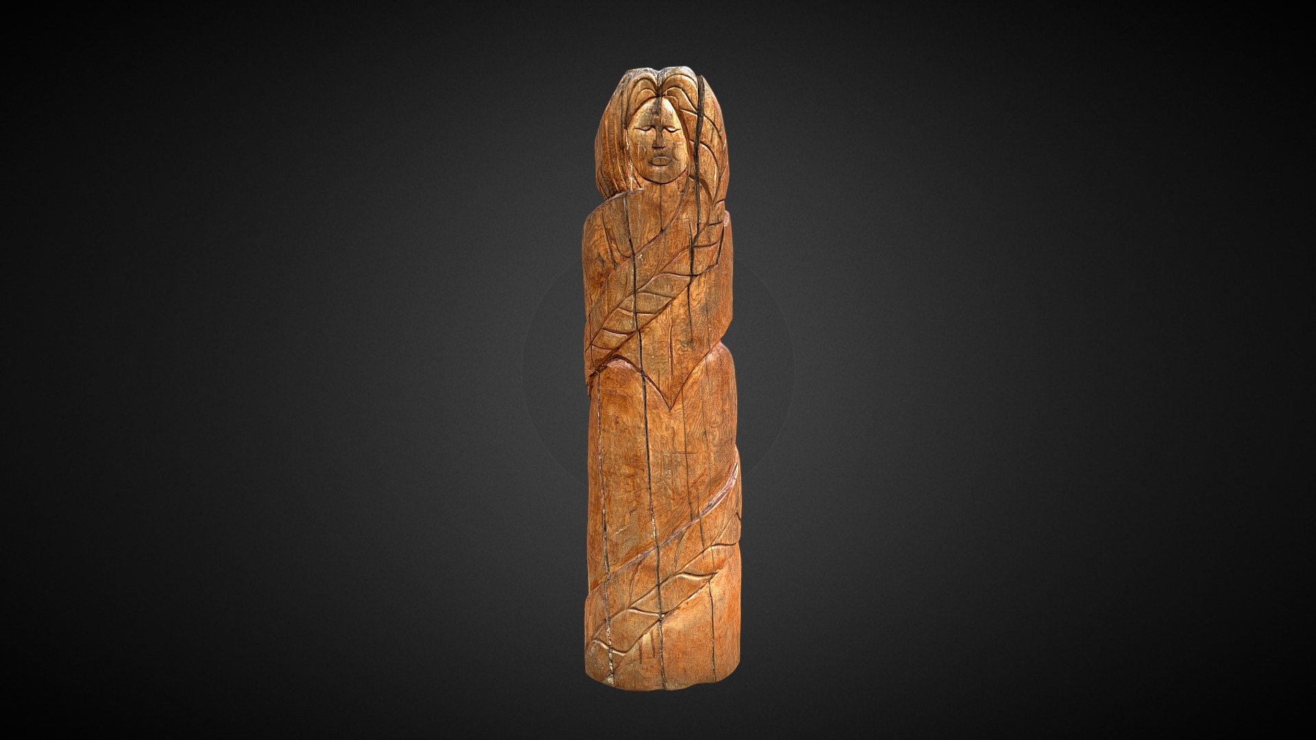 Wooden Statue Of The Woman 3D Scan