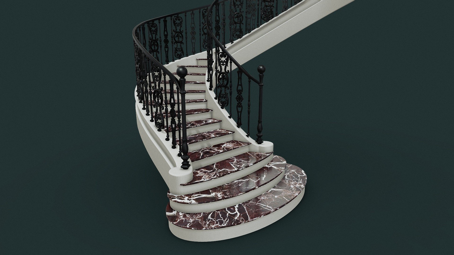 Stairs wrought iron railings