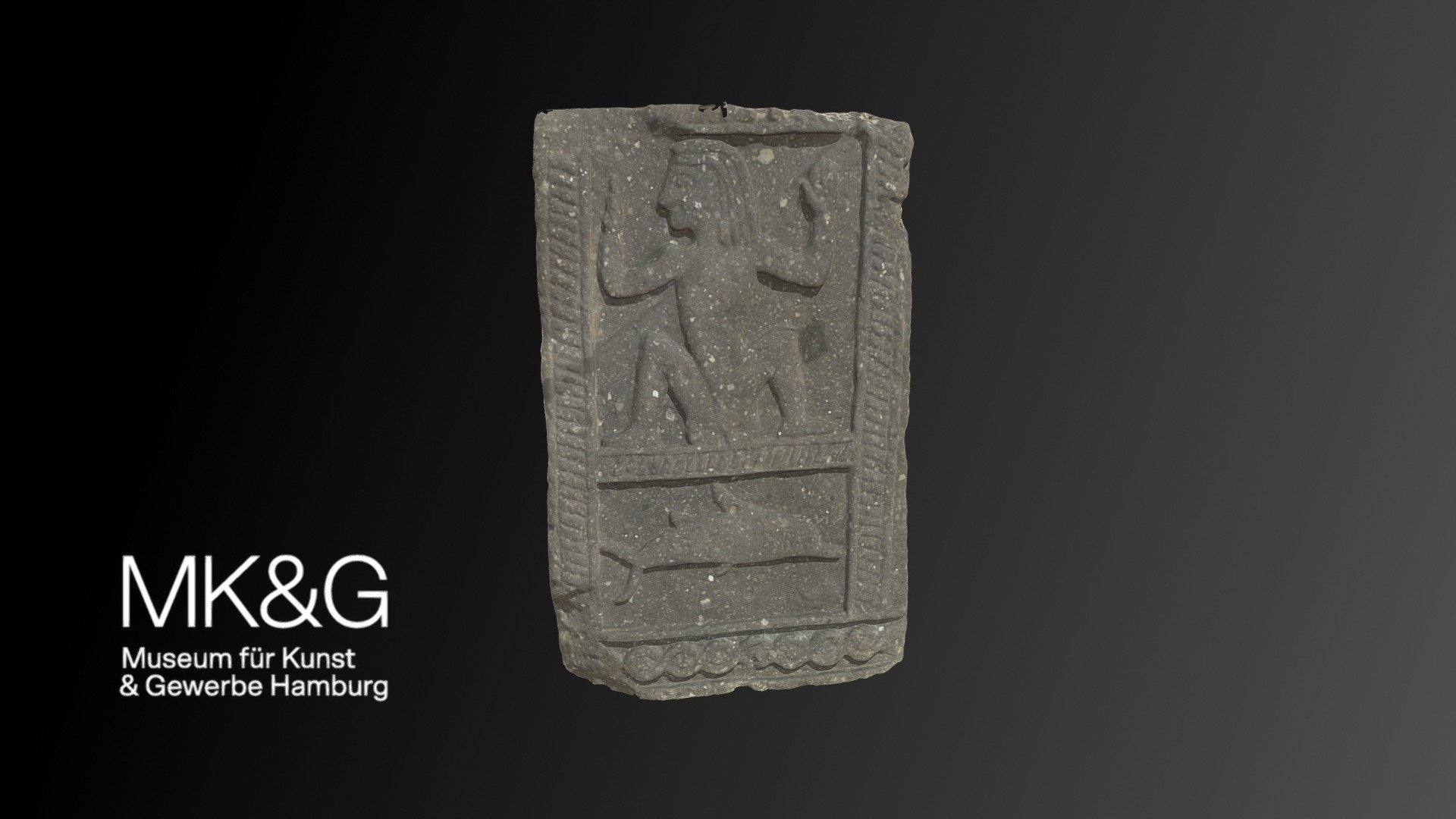 Fragment eines Treppensteinreliefs
