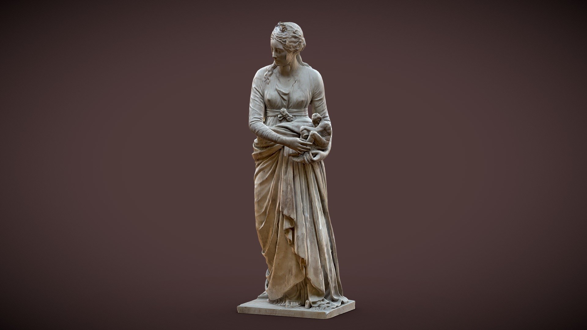 Marble statue of the Hon Mrs Anne Seymour Damer