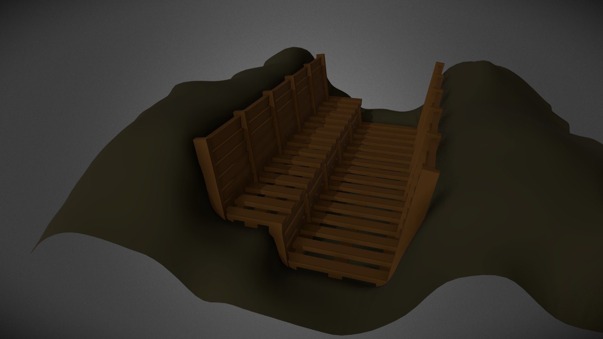 WW1 Trench low-poly
