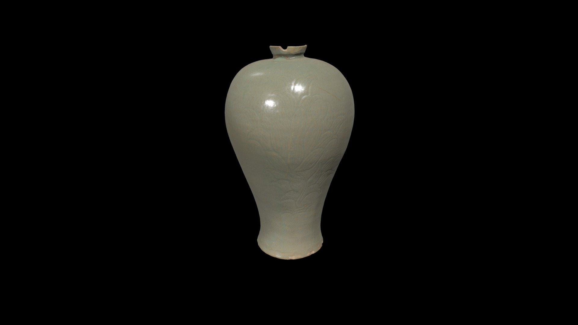 1921.645 Prunus Vase with Incised Peony Design