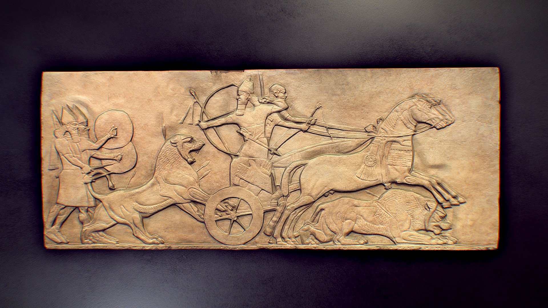 Hunting Lions from a Chariot