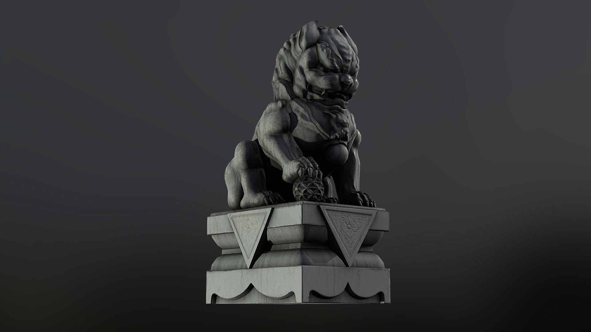 Chinese lion statue