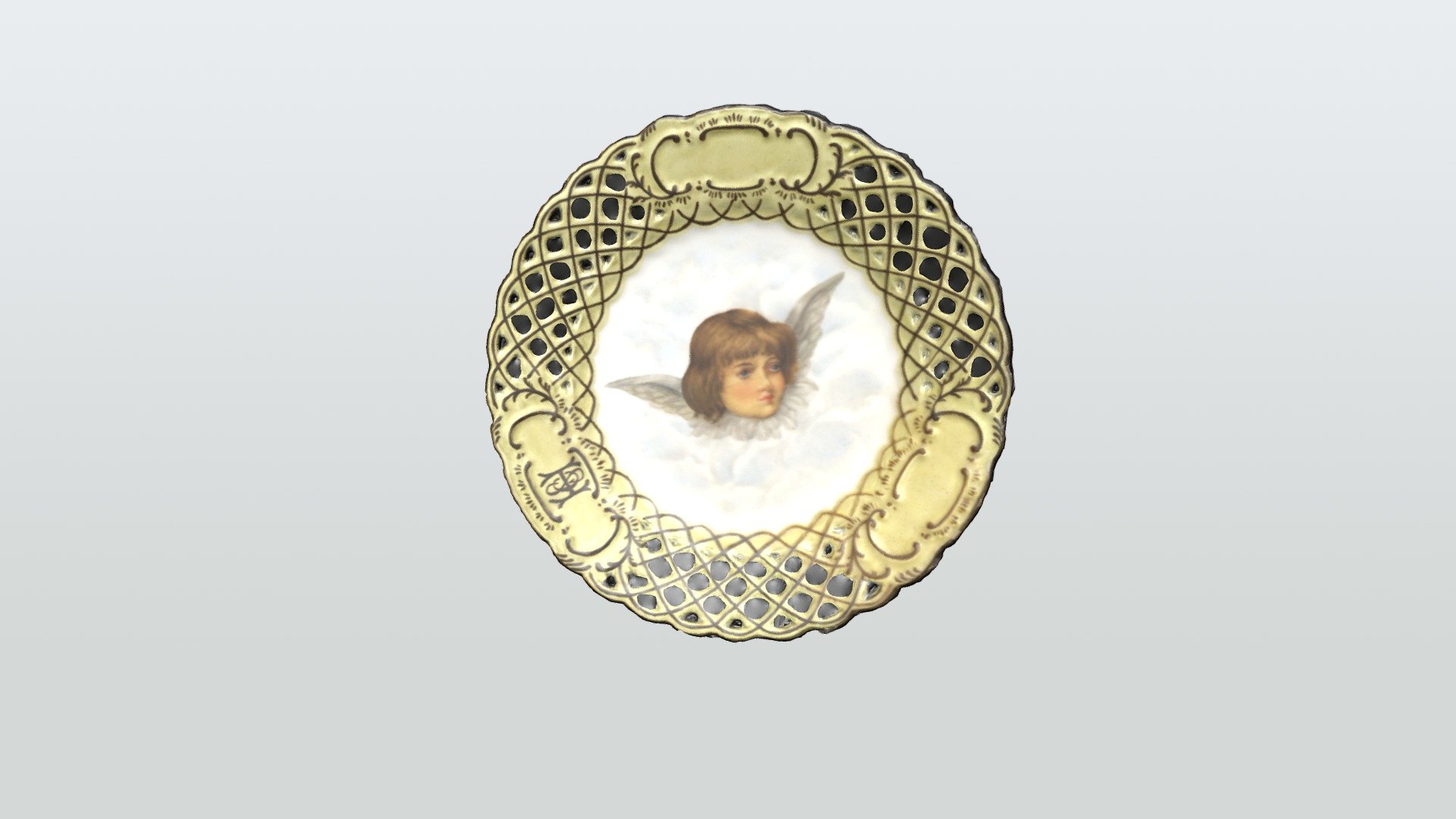 Angel Plate Hand Painted by Caroline Harrison
