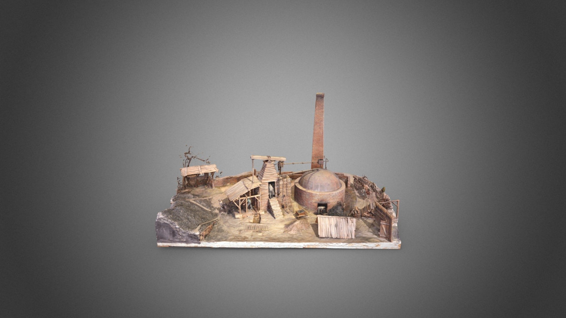 Diorama: Dampferzeuger auf einer Schachtanlage