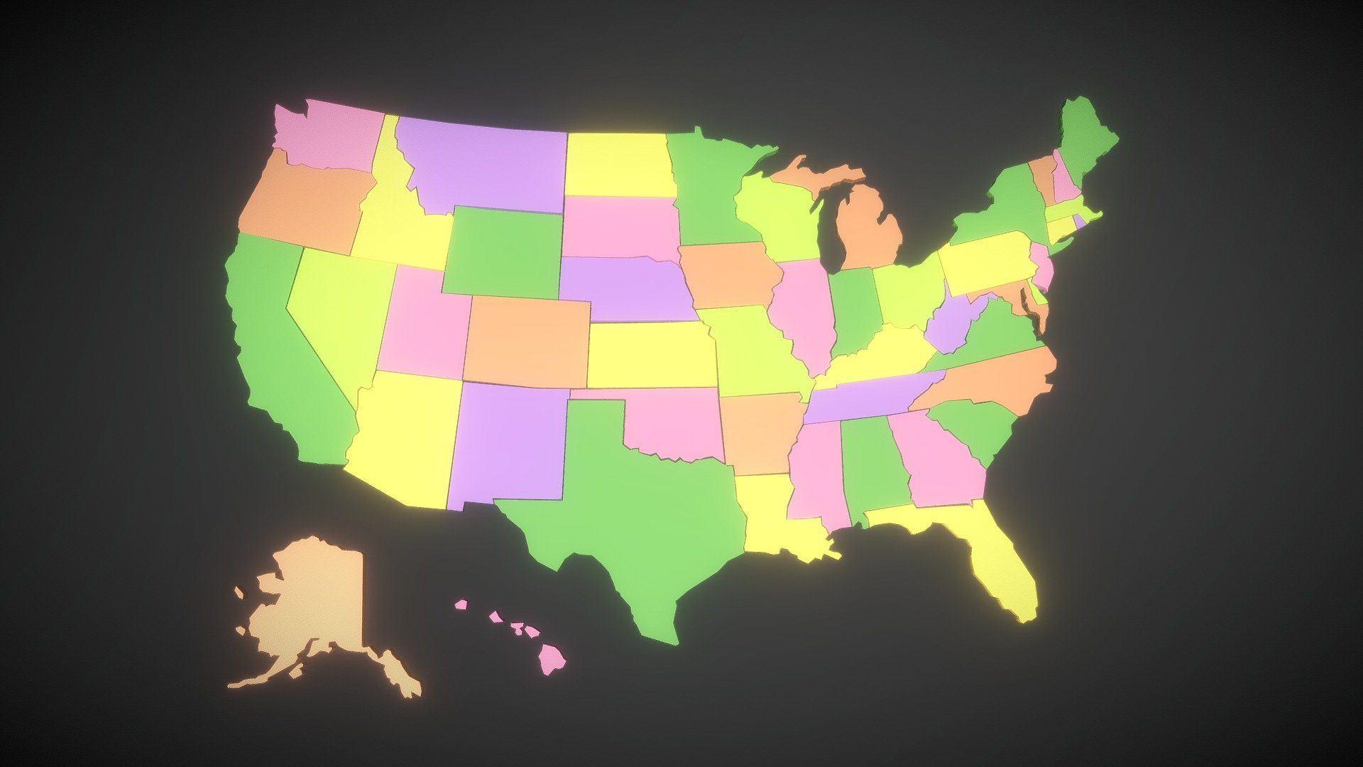 USA Map - Low Poly