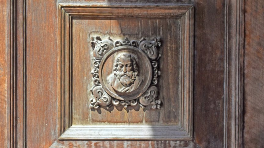 Wooden church door