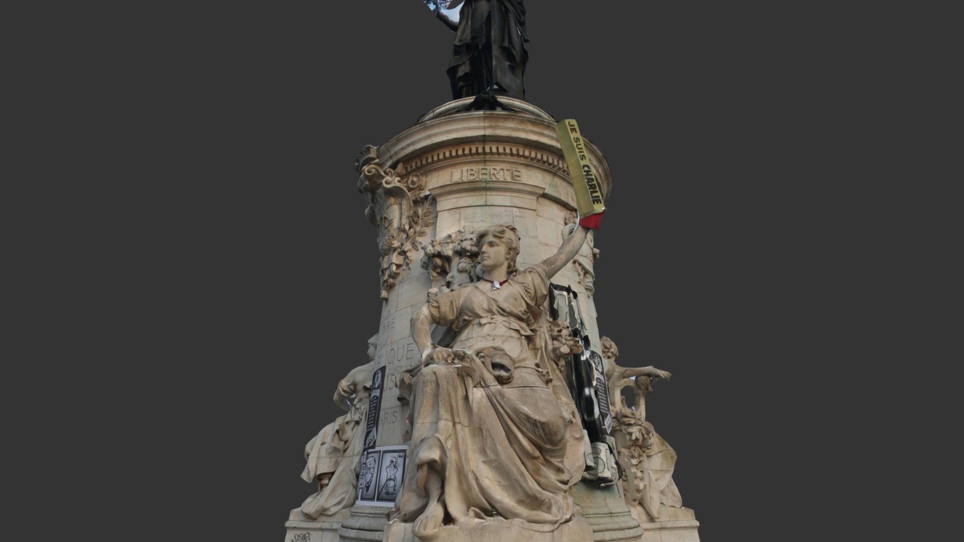 Monument à la République aft  "Je suis Charlie"