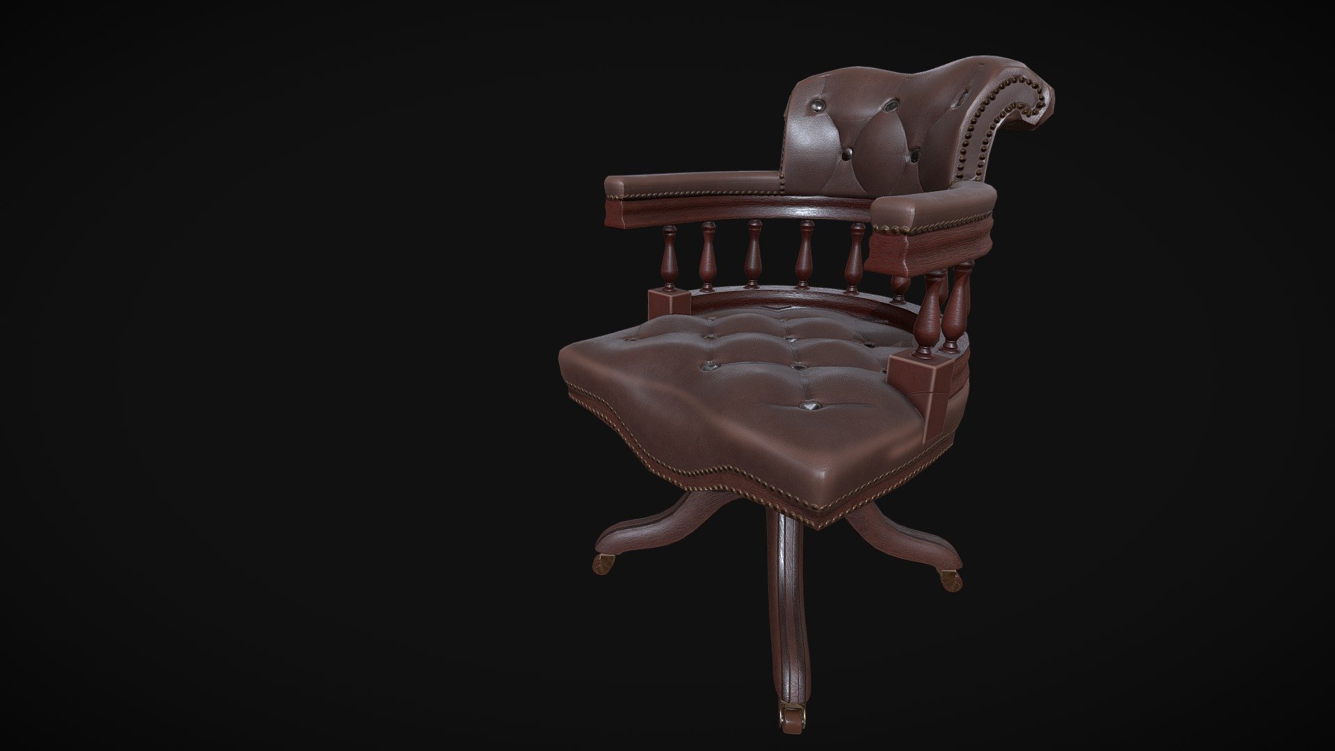 Bureau Stool Victorian style 4K texture