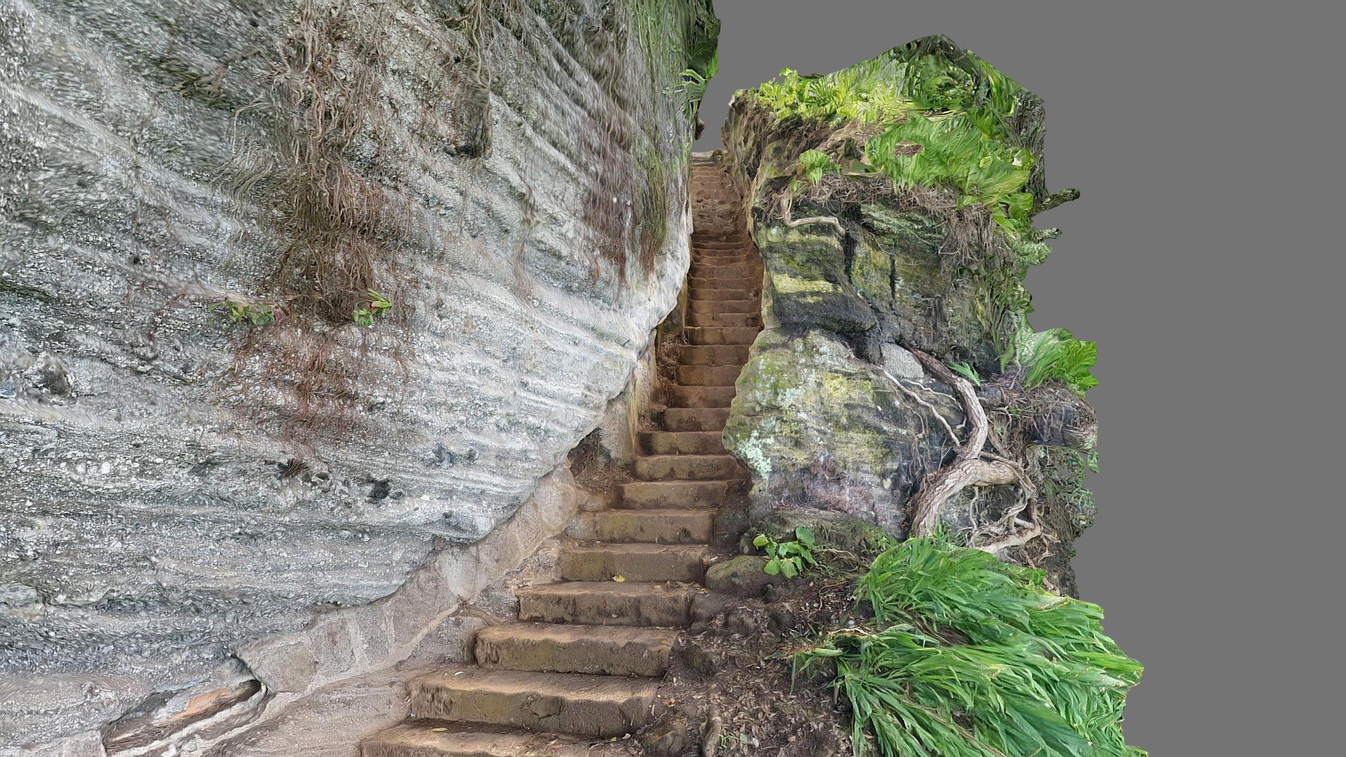 Old stairs in cliff