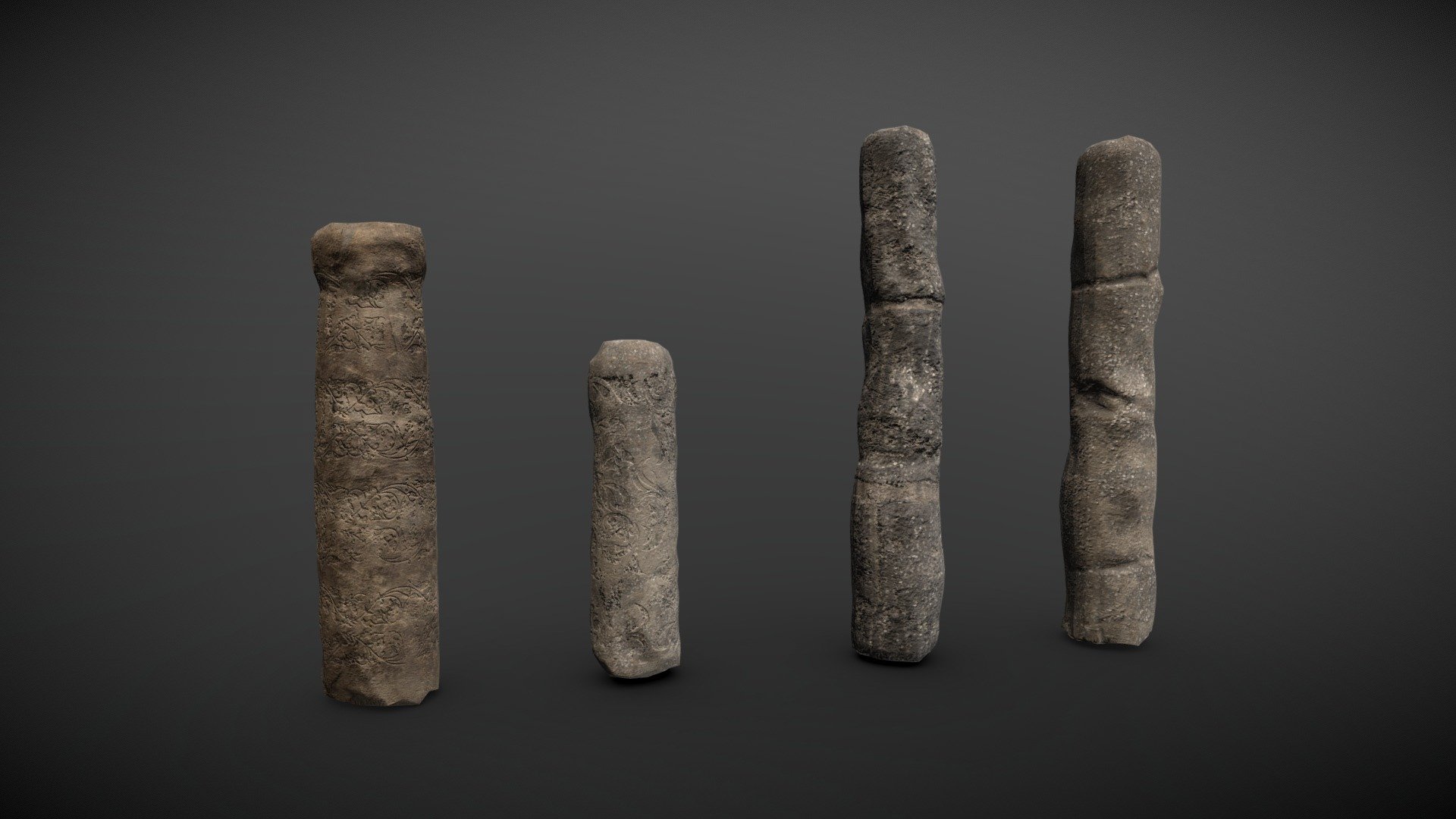 Broken Medieval column set