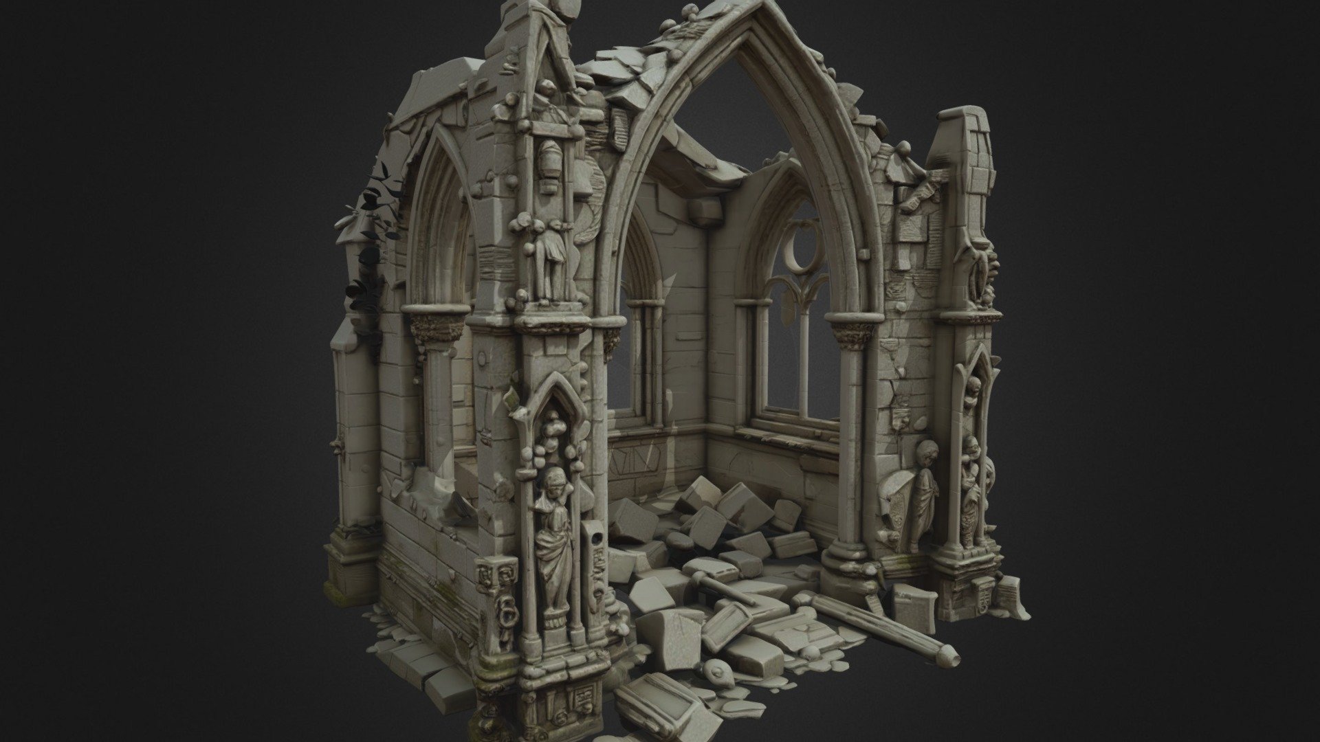 Collapsed Gothic Chapel Ruin