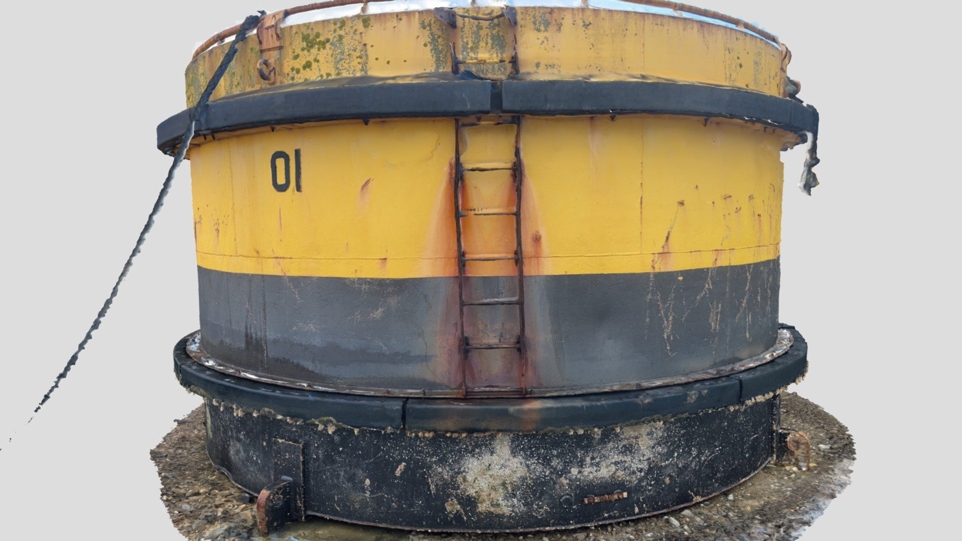 Giant wrecked buoy