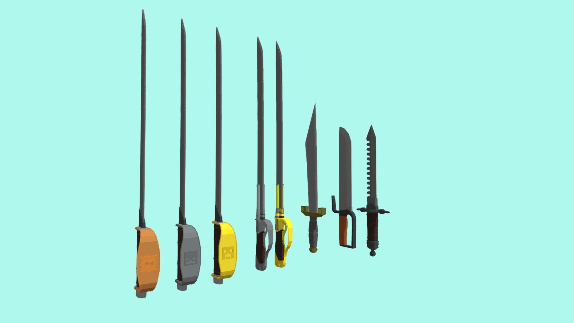Pirates' swords and sabers