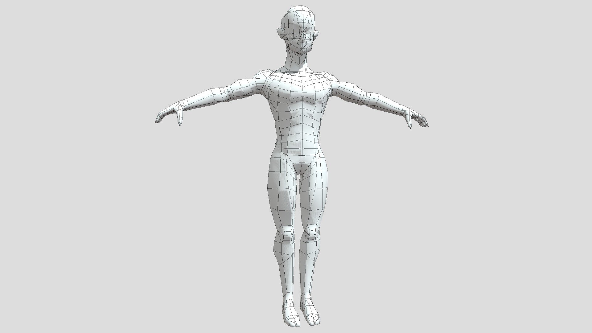 Stylized Male body Base mesh - Low Poly