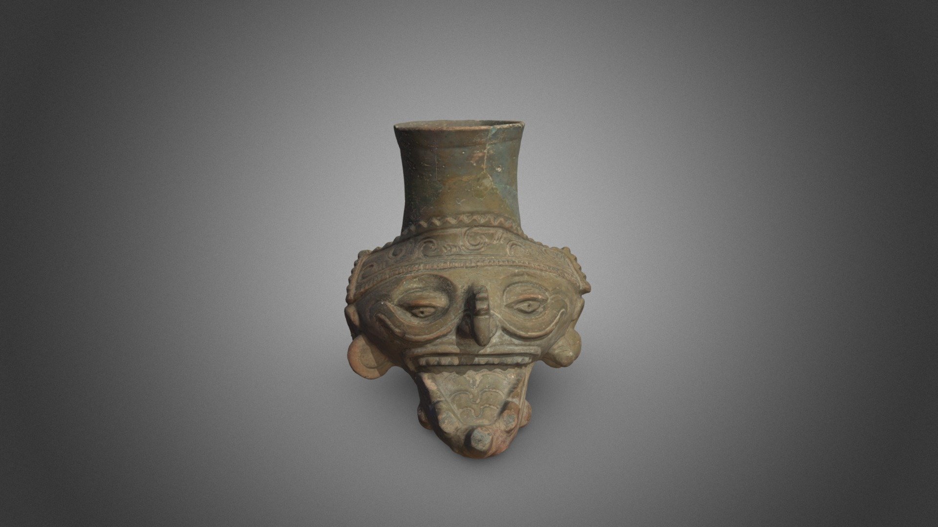 Effigiengefäß mit Darst. des Regengottes Tlaloc