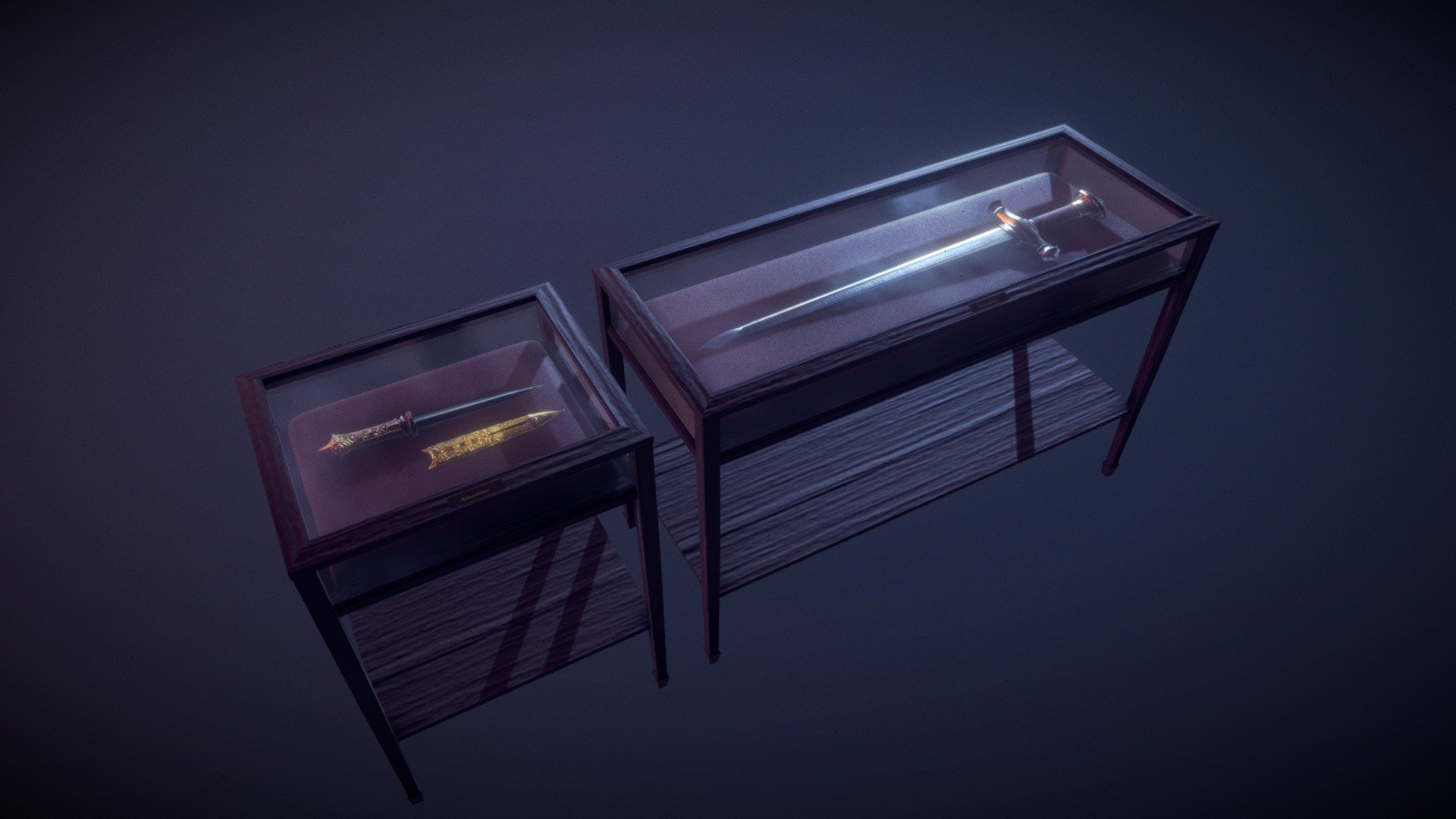 Lowpoly showcase tables