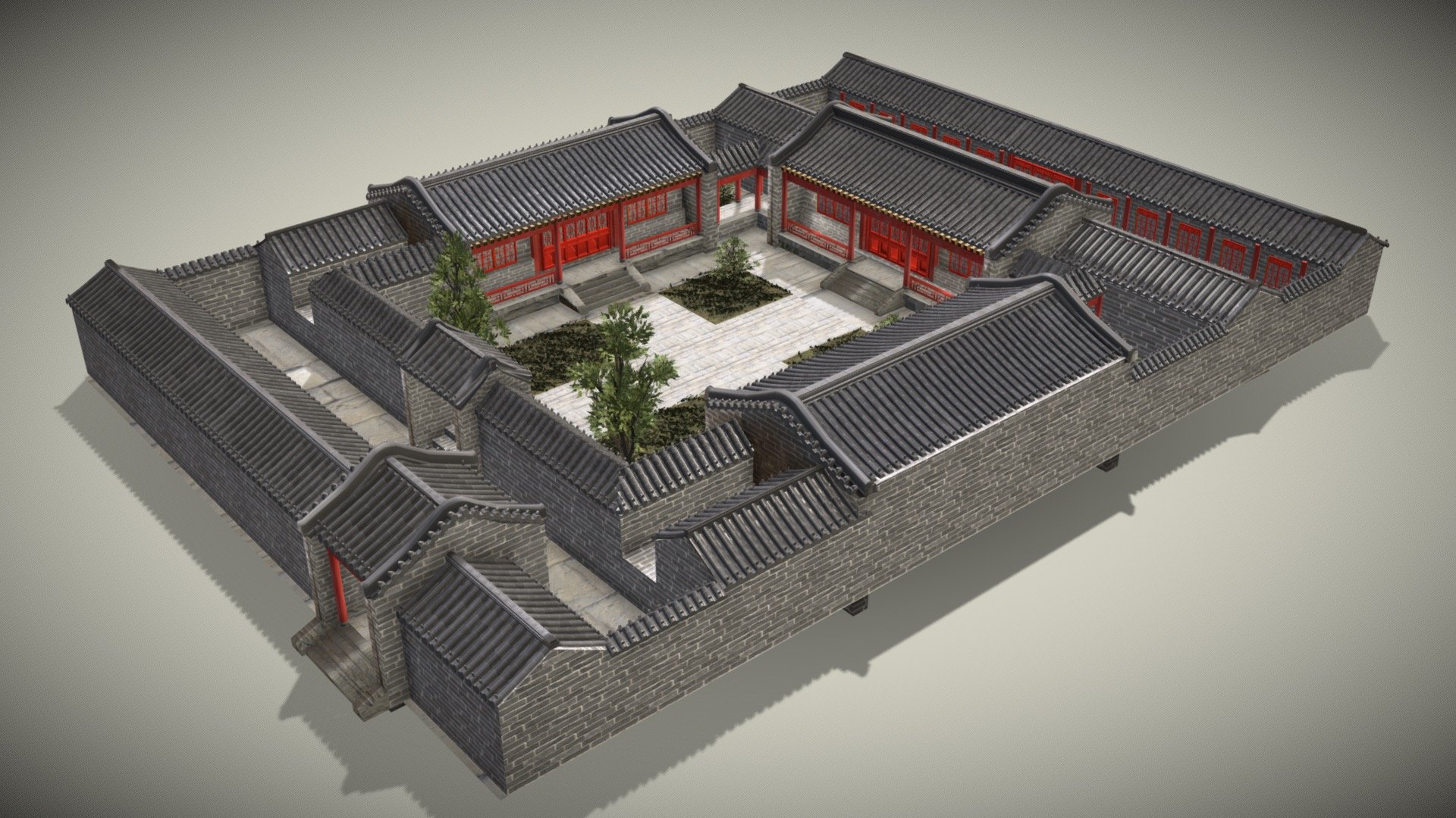 Traditional Chinese Siheyuan Courtyard
