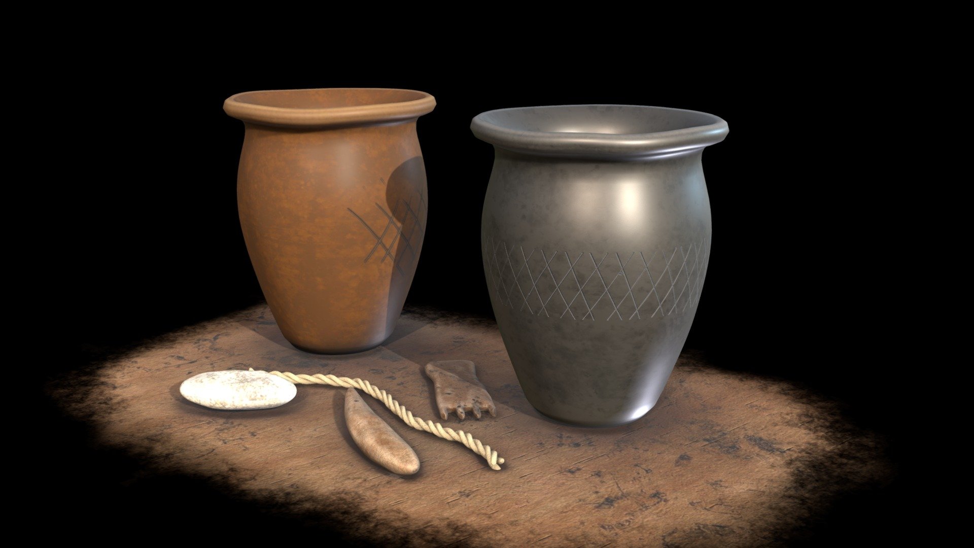 Black-burnished ware pot - reconstruction