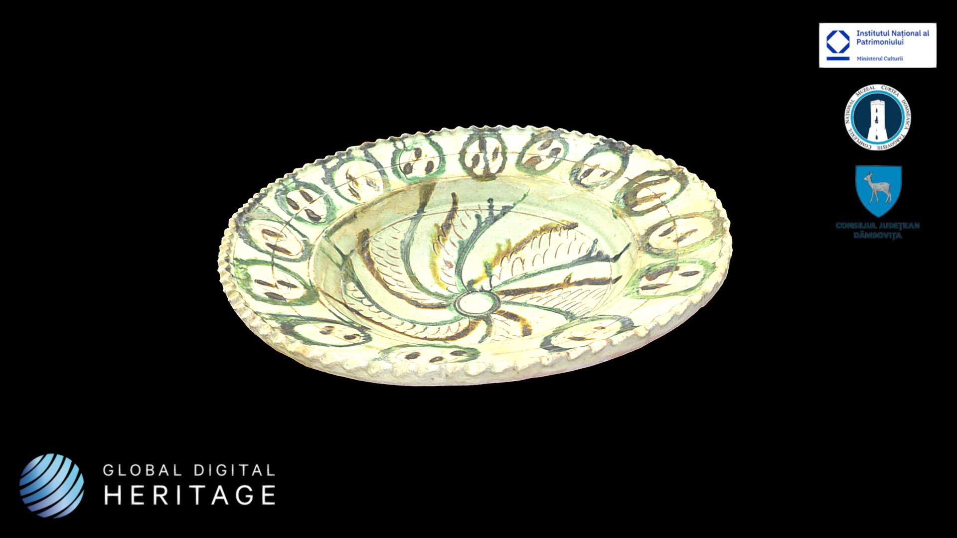 Ceramic glazed decorative plate