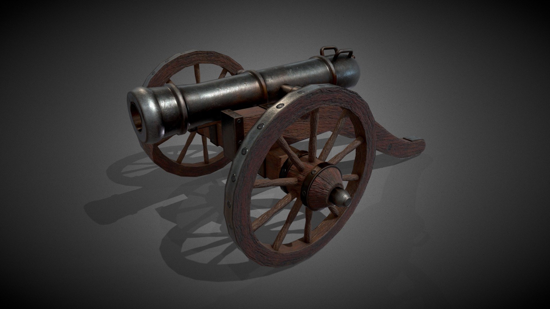LowPoly gameready medieval cannon