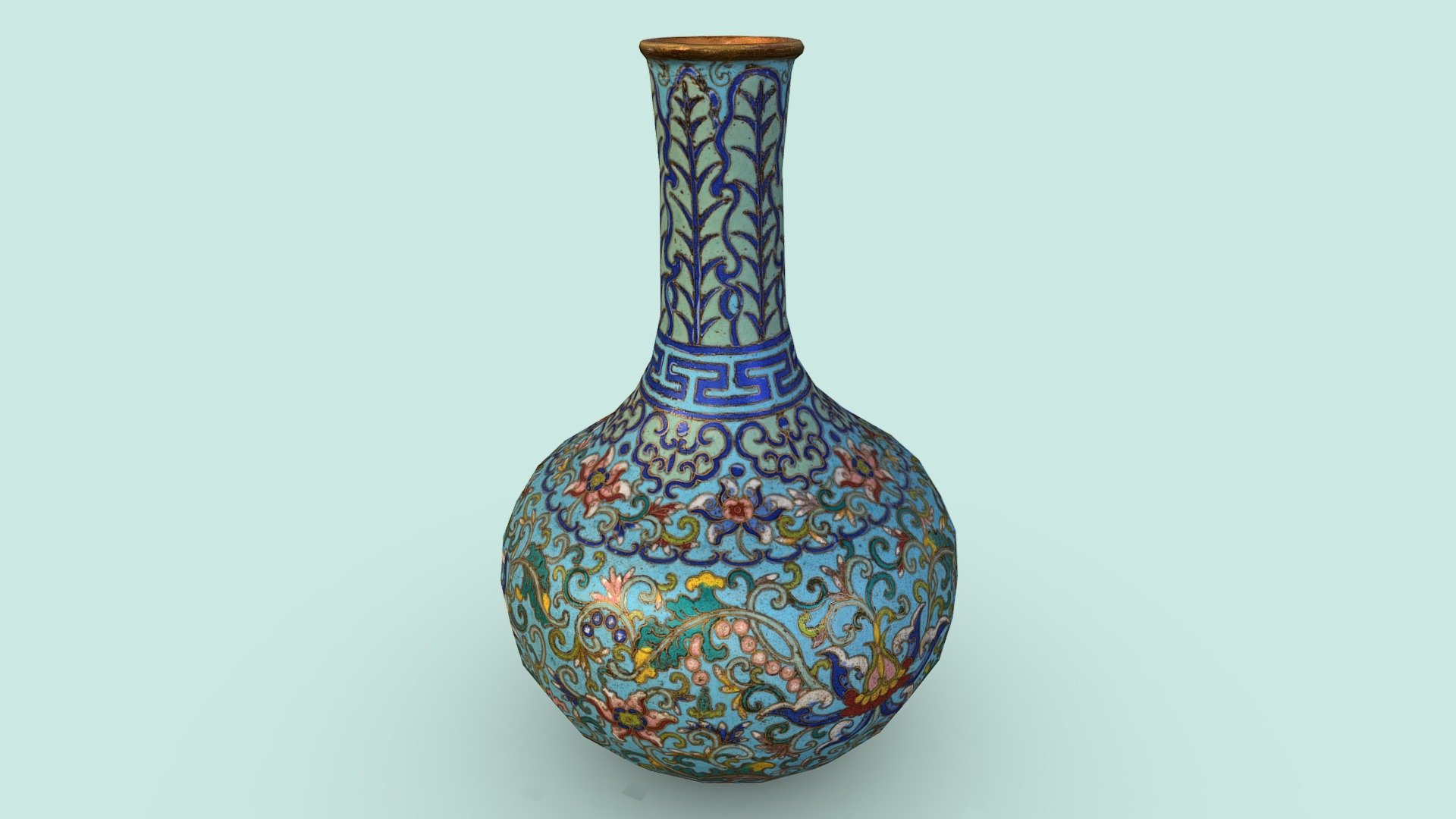Chinese Cloisonné Vase - Low Poly/Game-Ready