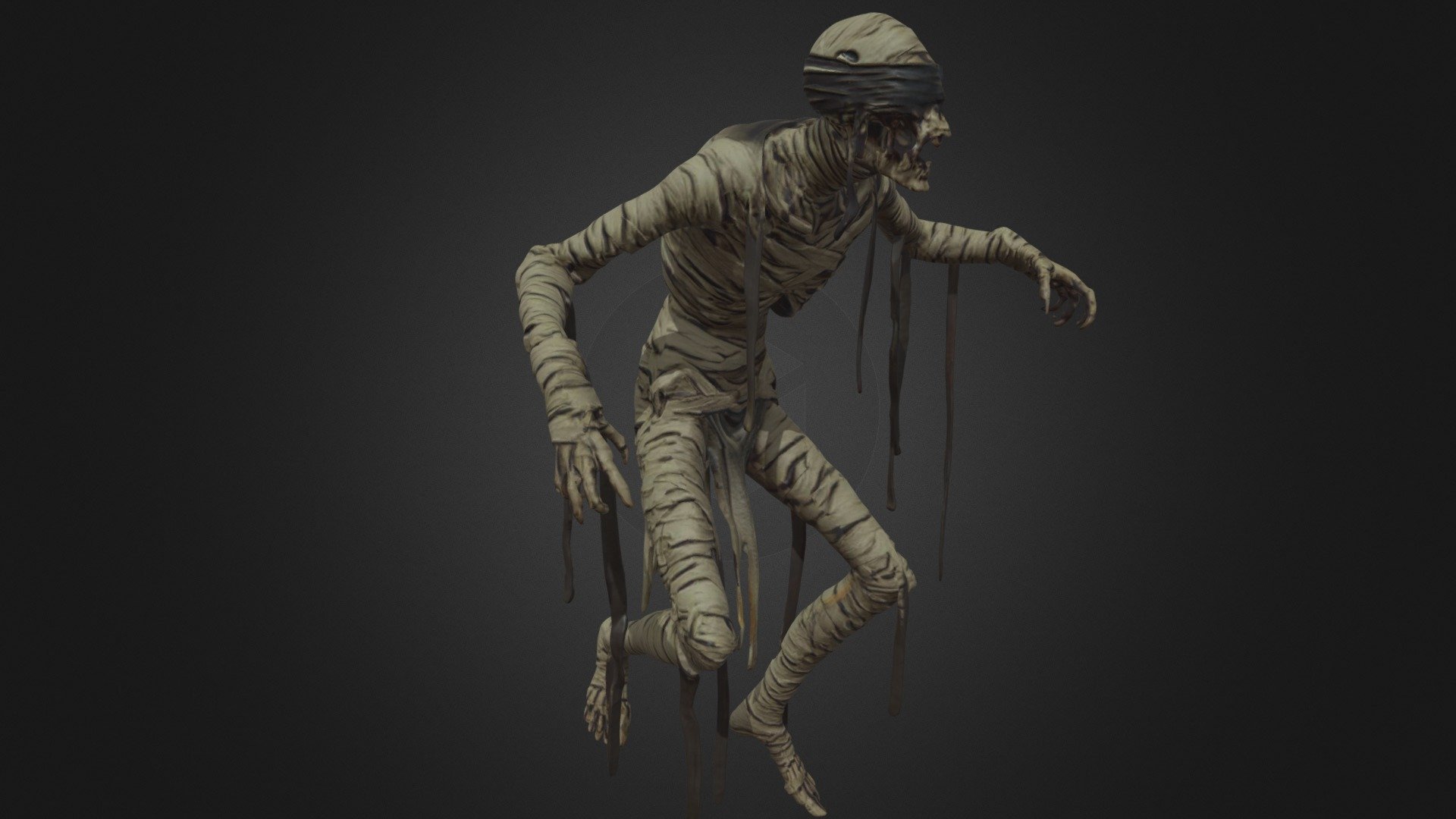 Scary Faceless Dead Mummy in Old Cloth