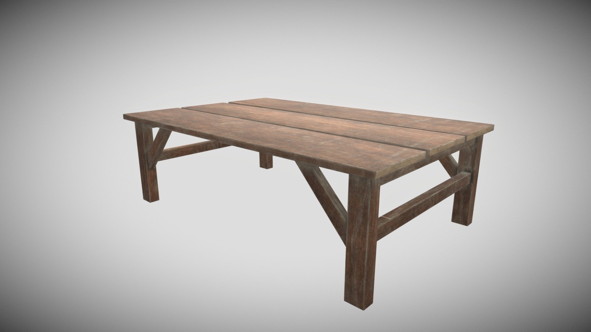 Old wooden dining table