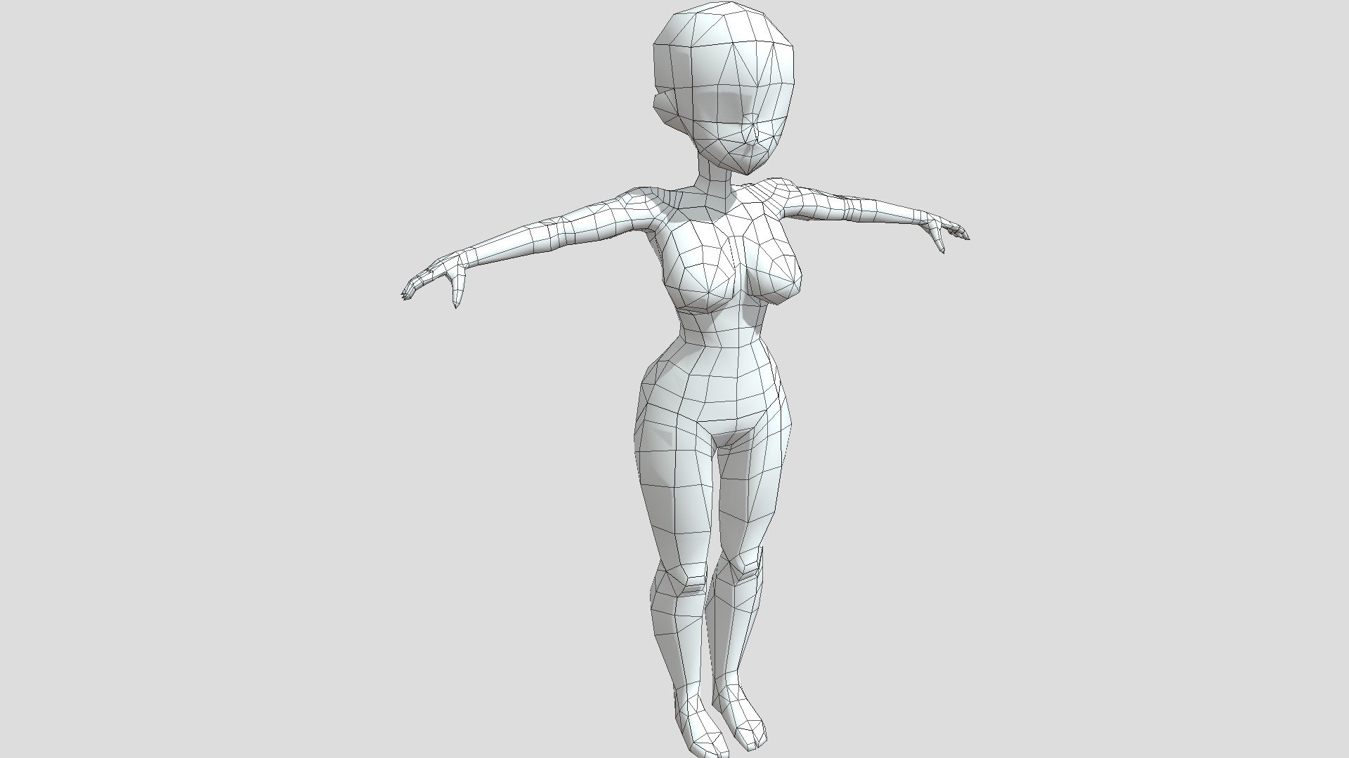Stylized Female body base mesh - LowPoly