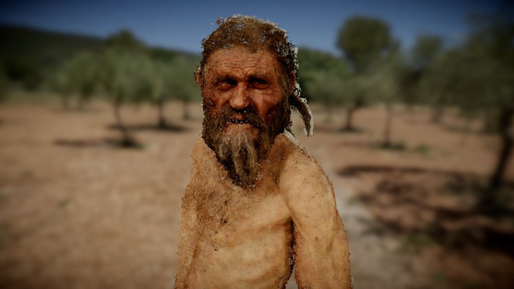 Otzi, the Ice Man (now in the plains)