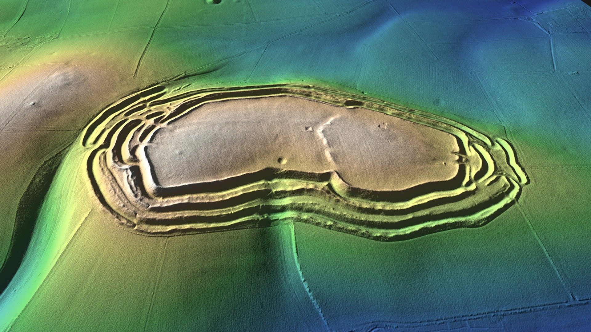 Maiden Castle Iron Age Hillfort LiDAR Model