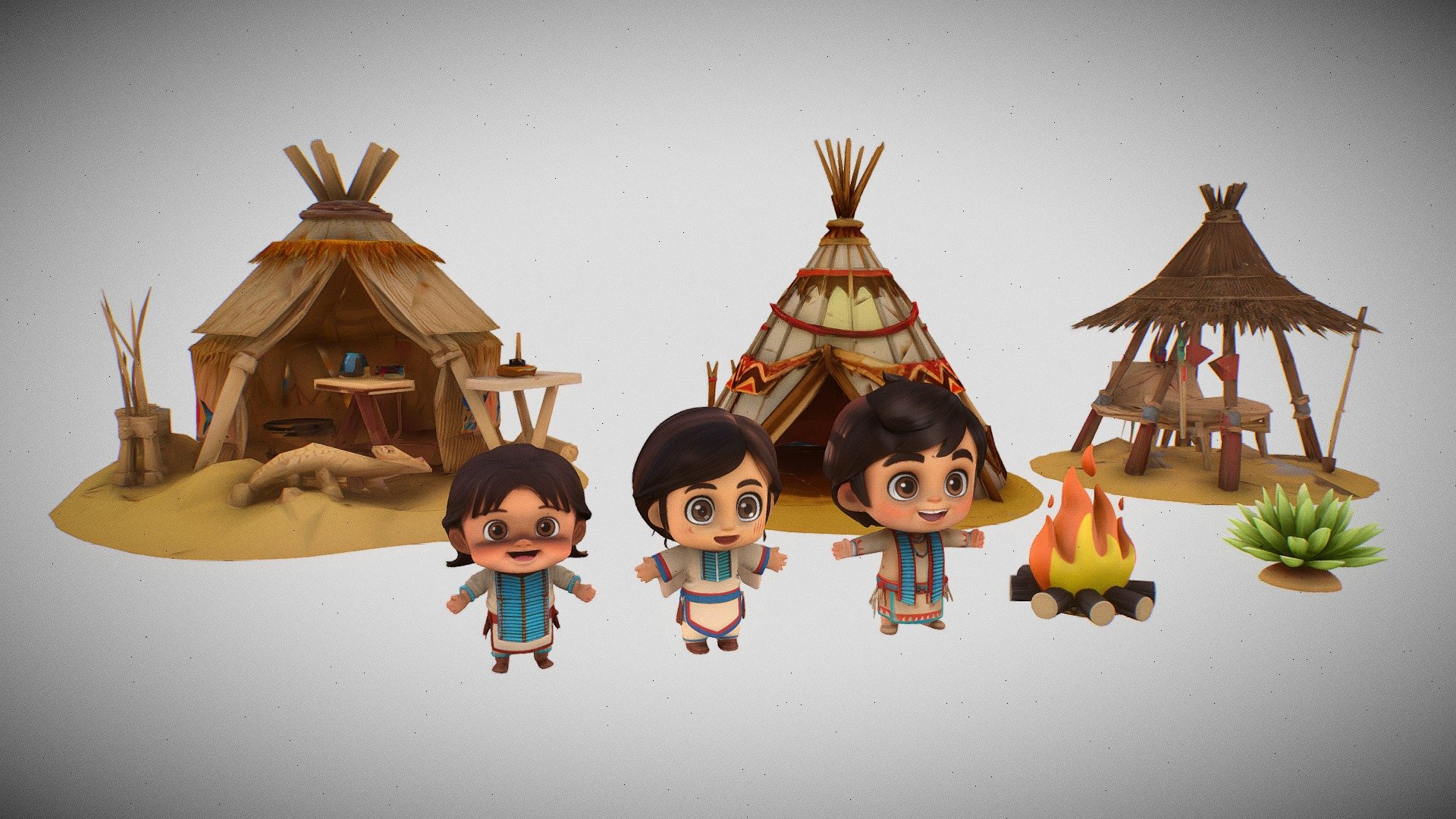 Happy Native American Family Kit