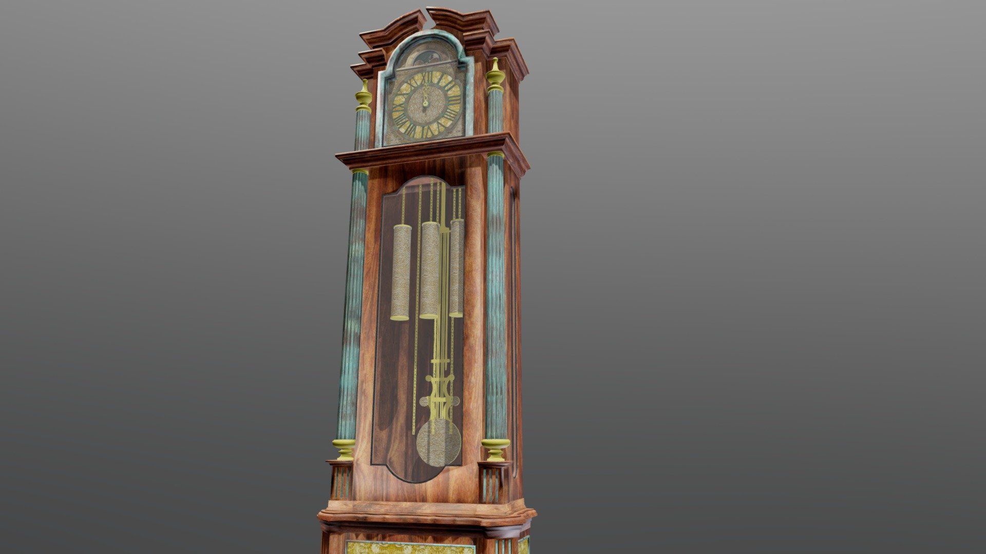 Long Case Grandfather Clock with Moon Dial