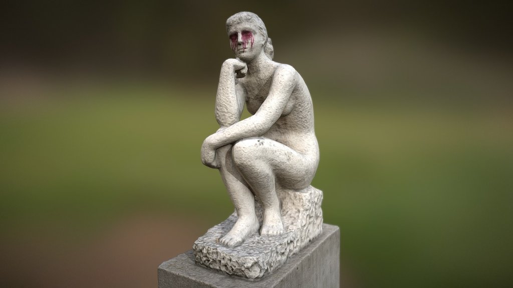 Sitting woman - Sculpture