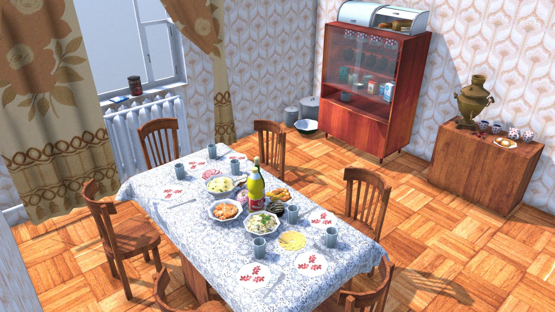 Post-Soviet Retro Dining Asset Pack