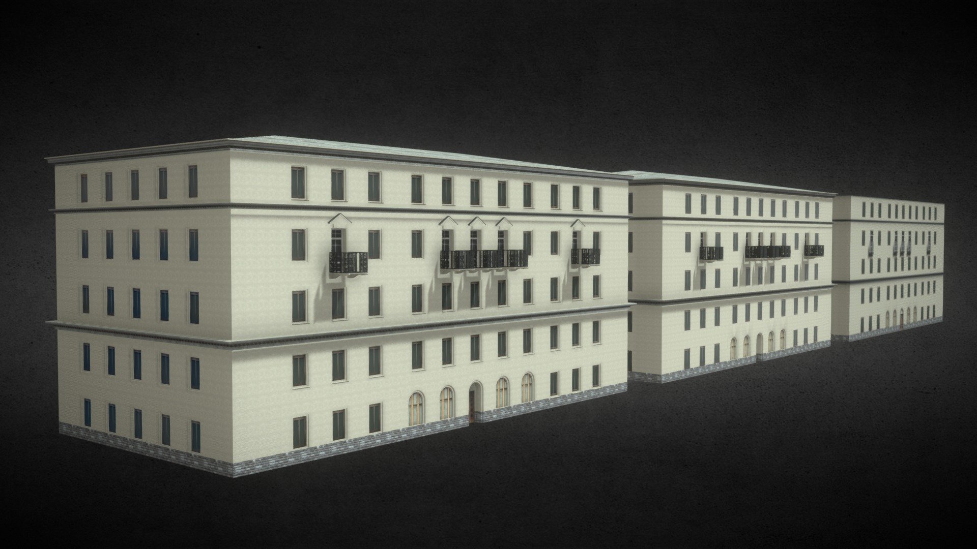 Russian Building Stalinka With Lods Game Ready