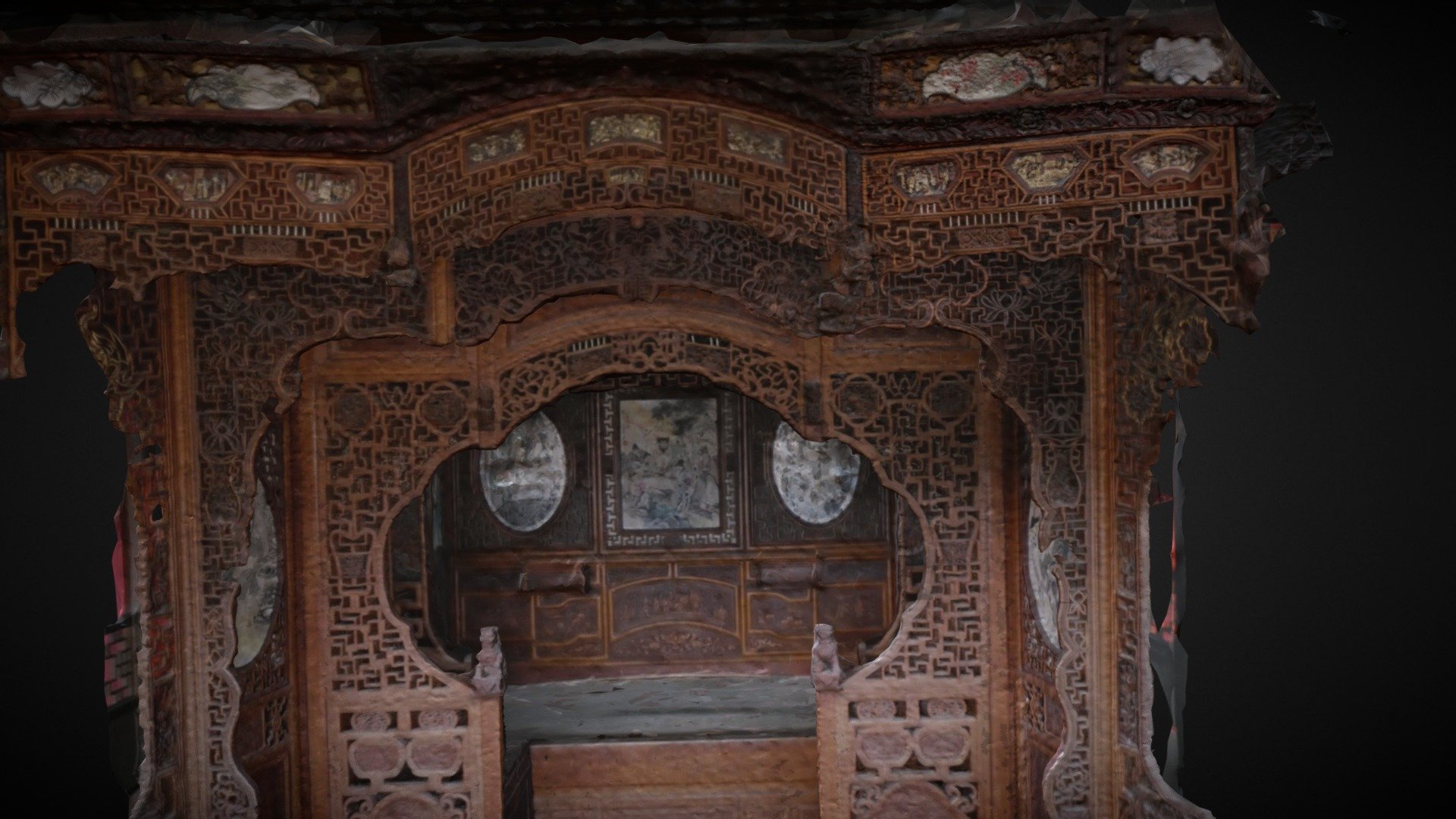 Antique Chinese Carved Canopy Bed