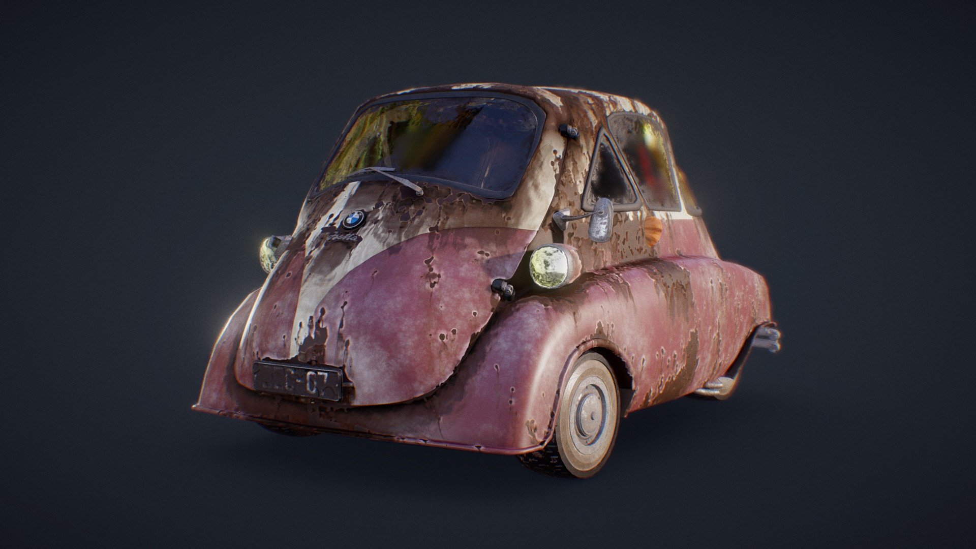 Old rusty BMW Isetta