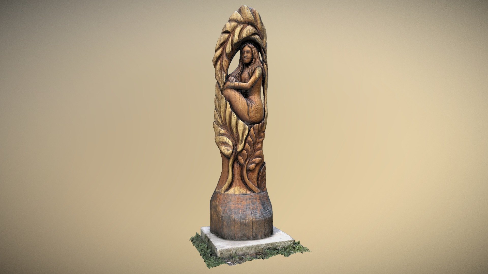 Statue of a wooden girl - Frymburk