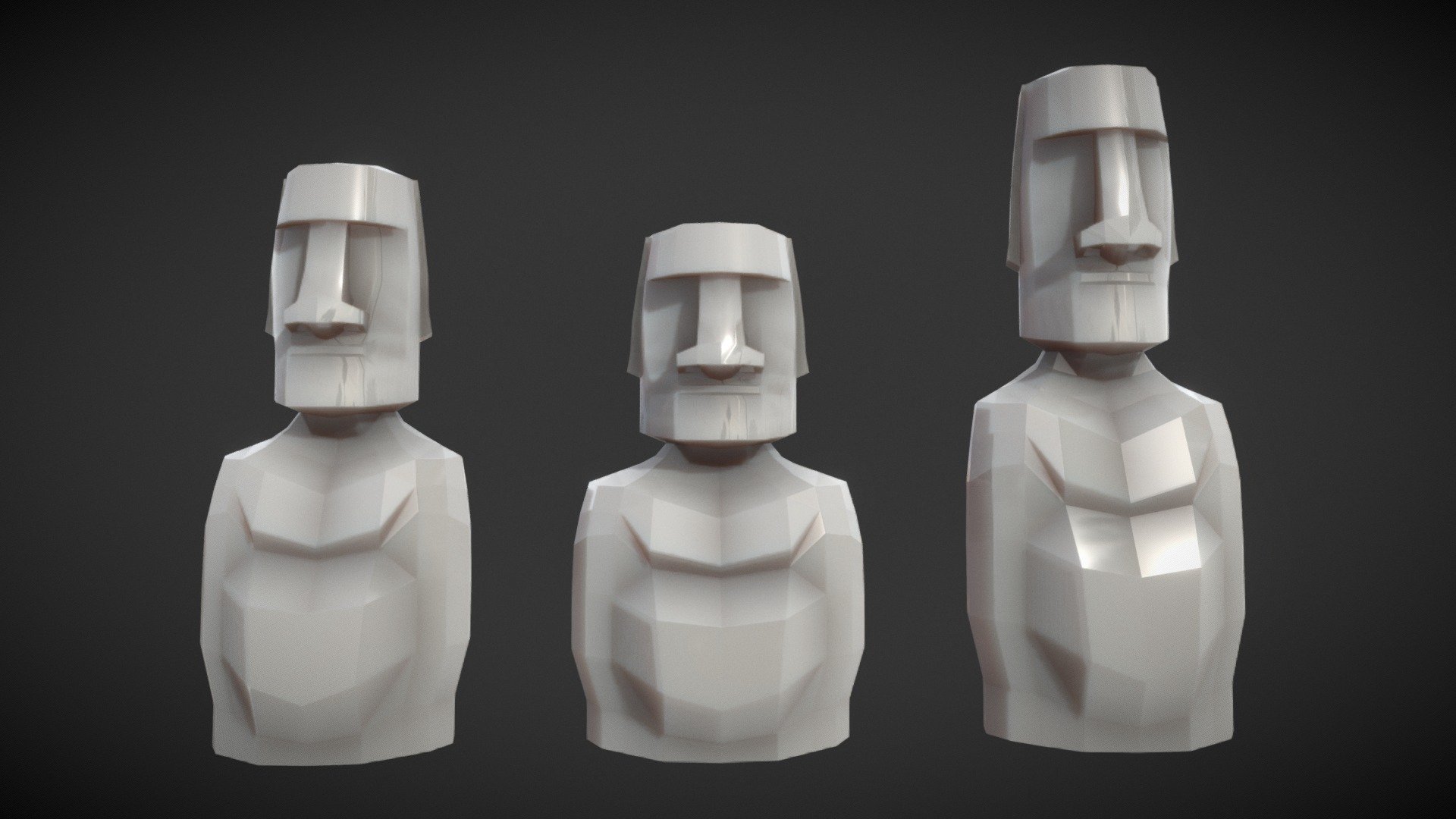 Moai Stone Head 🗿🗿🗿  Low Poly Stylized