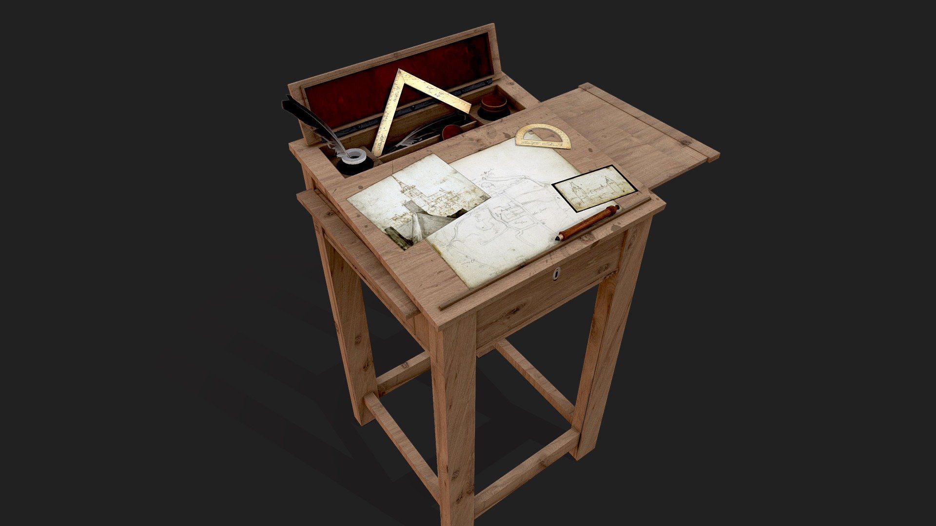 Wenzel Hollar Desk 17th century