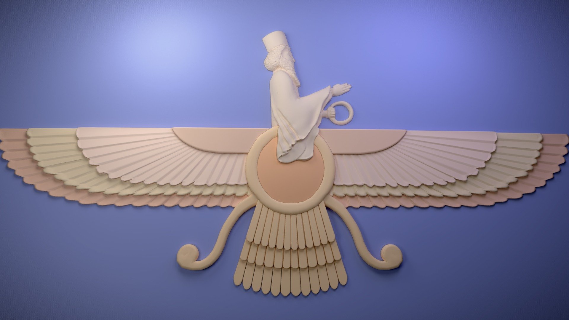 Farvahar Highpoly - Persepolis Carvings