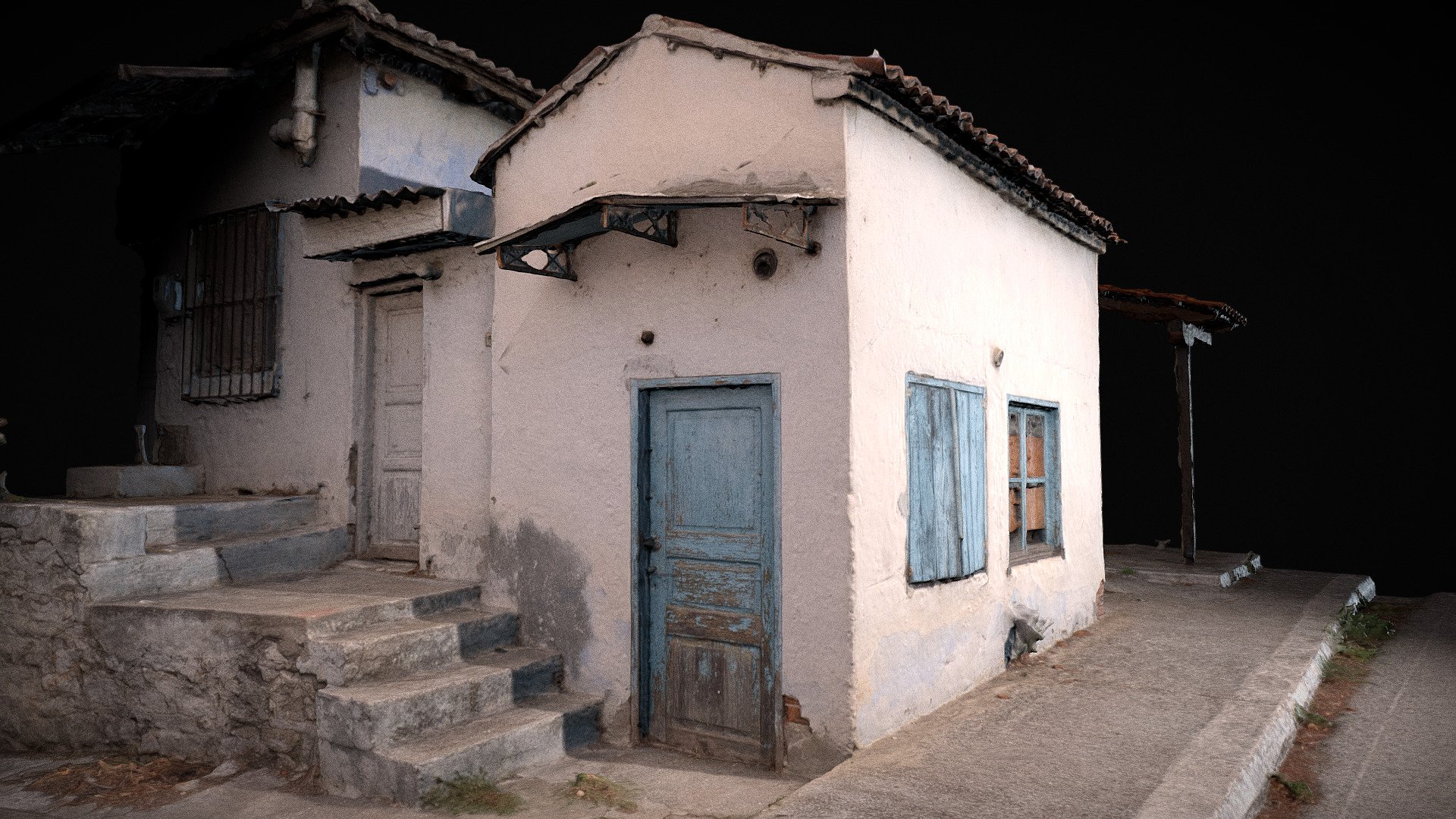 tiny abandoned barber shop
