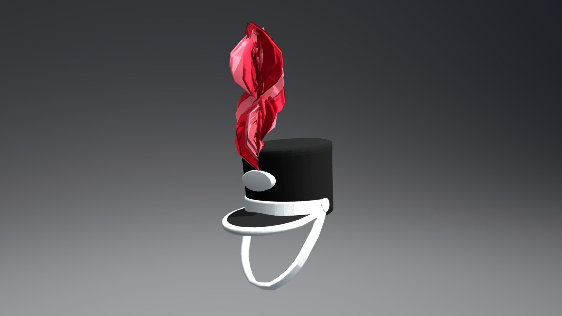 Lowpoly Marching Band Hat (Red)