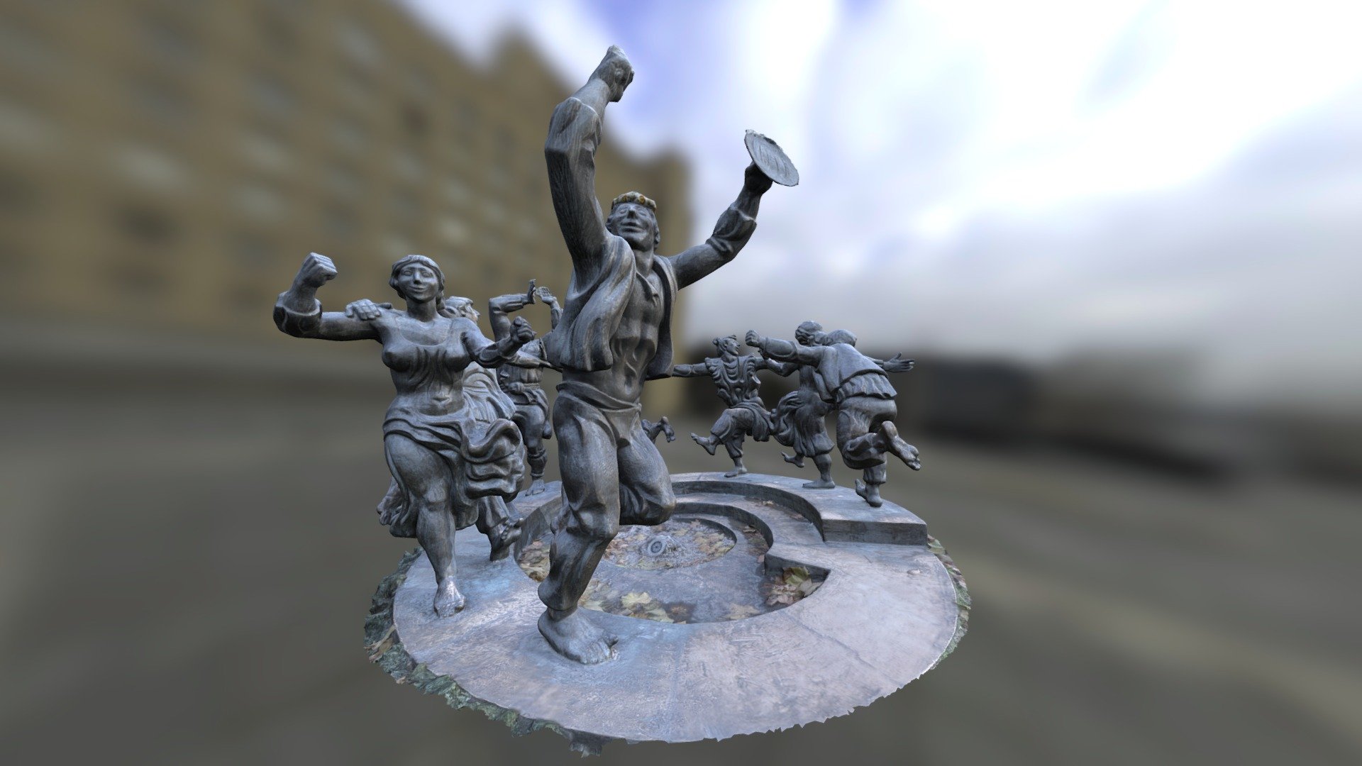Berikaoba (ბერიკაობა) dance statue in Tbilisi