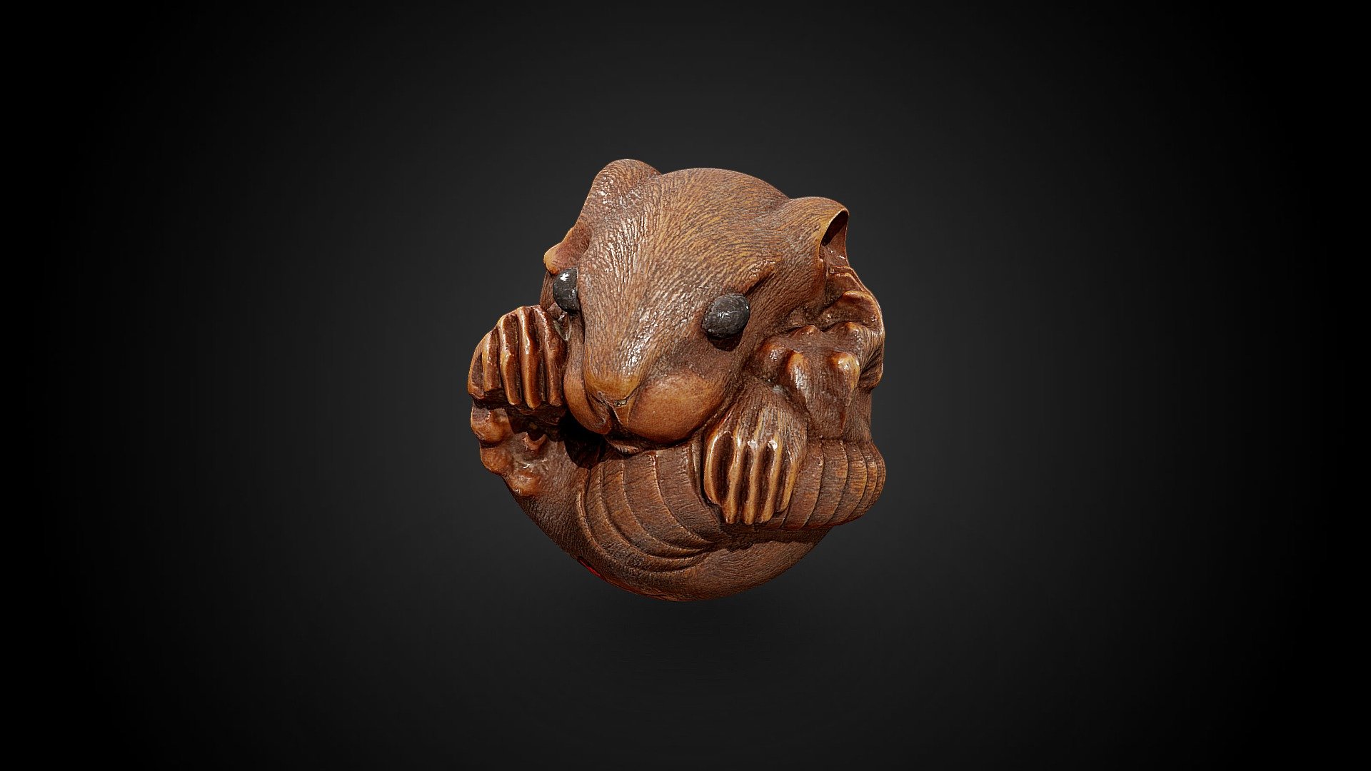 Curled rat, 19th C CE, by Suzuki Masanao
