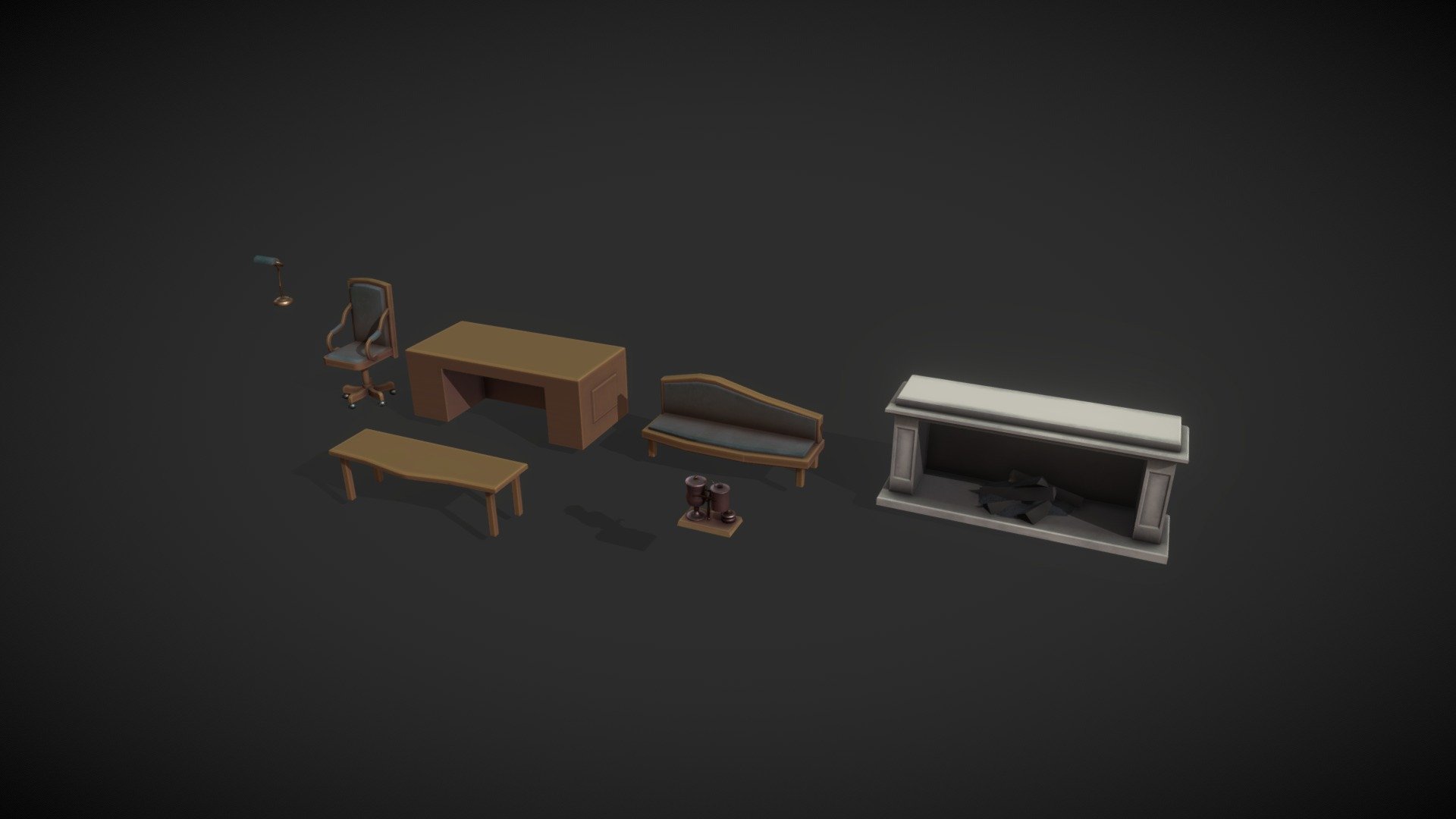 Modular Victorian era office Props