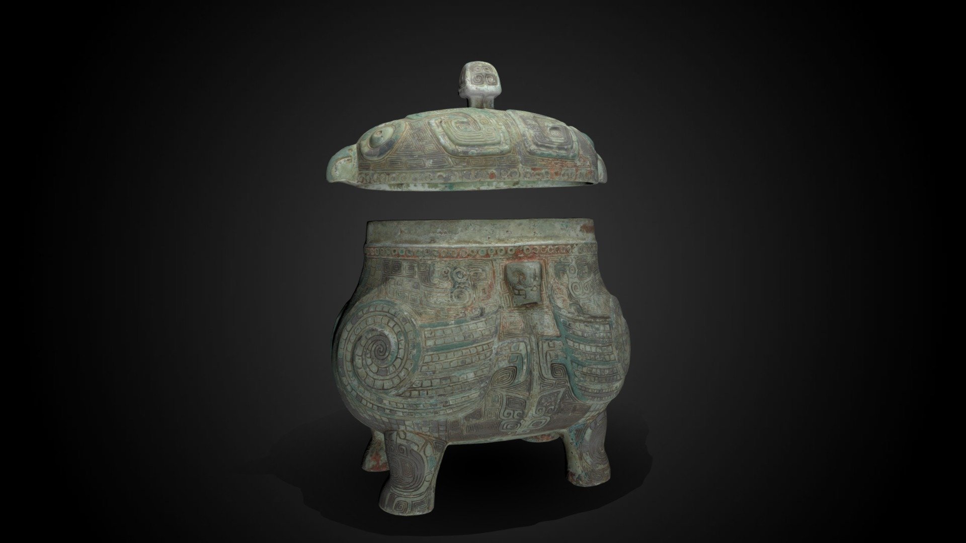 Double-owl 'you' wine vessel, 12th-11th c BCE
