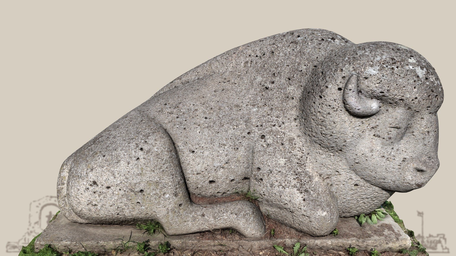Liegender Bison